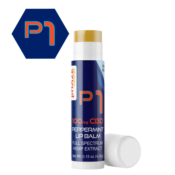 100mg Peppermint CBD Lip Balm (0.15oz) - pHAZE 1